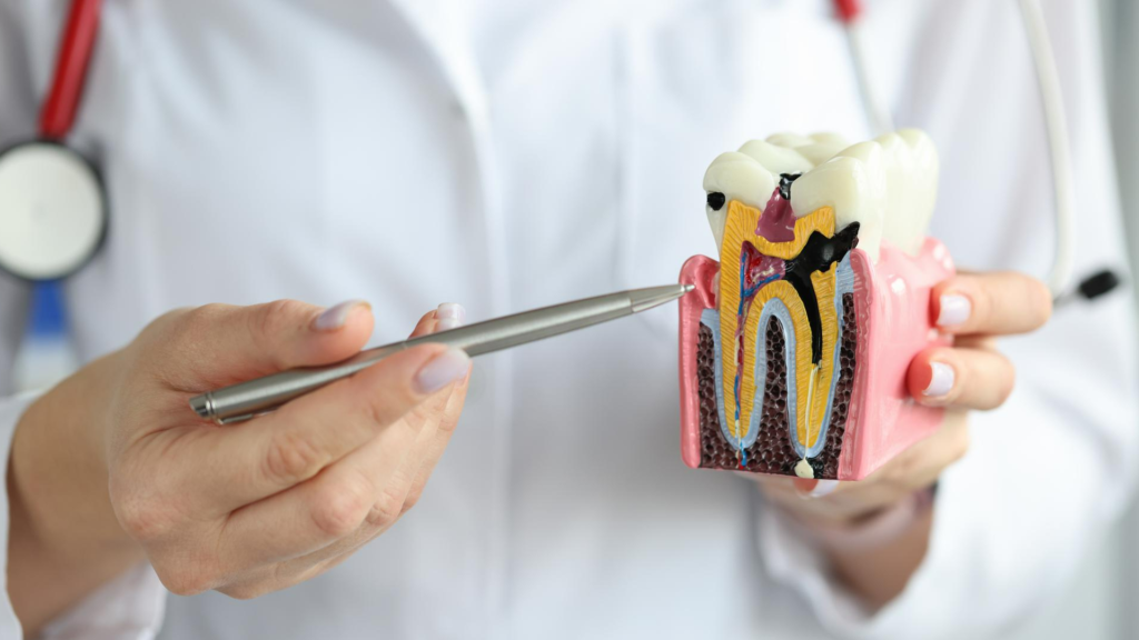 Dentista realizando un tratamiento de periodoncia en DentPrax